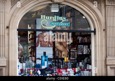 Burgins perfumery shop in York selling well known brands of perfume Stock Photo