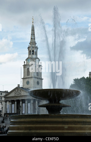 Fountain in Trafalgar Square, London Stock Photo