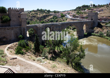 Spain, Toledo, Saint Martin Bridge (Puente de San Martin) Stock Photo