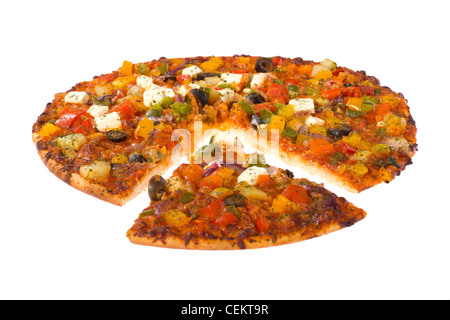 vegetarian pizza, photo on the white background Stock Photo