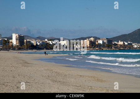'Sa Coma' beach Cala Millor on east coast of Majorca Mallorca Balearic islands Spain Stock Photo