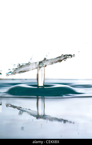 Water drop falling and colliding with another one Stock Photo