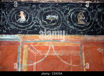 Italy, Naples National Archeological Museum, from Pompeii, Isis Temple, Portico, Decoration Stock Photo