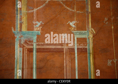 Italy, Naples National Archeological Museum, from Pompeii, Isis Temple, Portico, Decoration Stock Photo