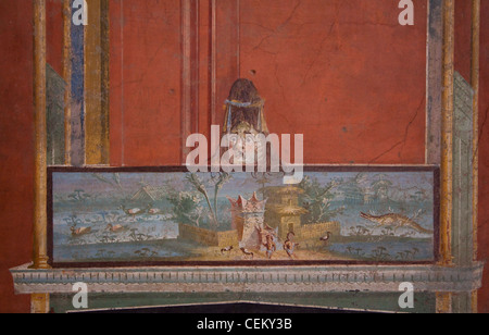 Italy, Naples National Archeological Museum, from Pompeii, Isis Temple, Portico, Decoration Stock Photo