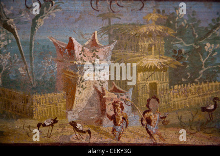 Italy, Naples National Archeological Museum, from Pompeii, Isis Temple, Portico, Decoration Stock Photo