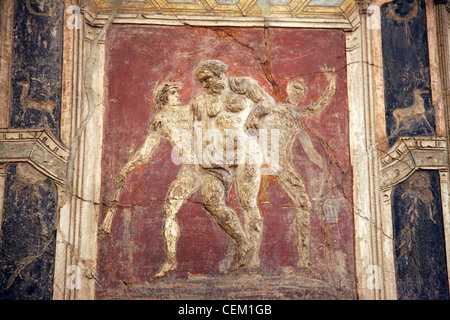 Italy, Naples, Naples Museum, from Pompeii, House of Meleager, Stucco Policromo (Polychrome)
