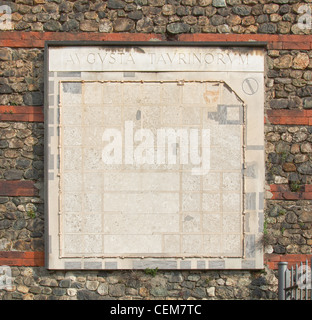 Ancient map of Turin on Roman wall in Torino, Italy Stock Photo