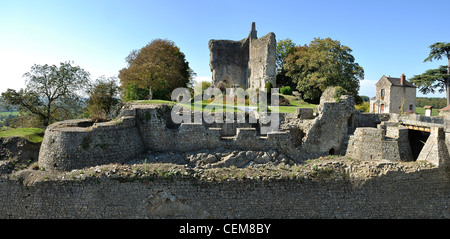 Ruins of the castle of Domfront (Lower, Normandy, France). Stock Photo