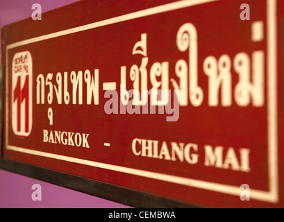 Train Route at Hualamphong Train Station Stock Photo