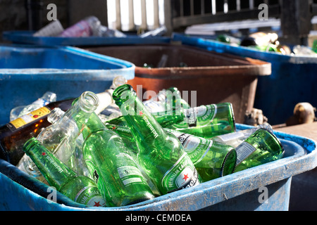 A bin full of empty glass bottles due for recycling Stock Photo - Alamy