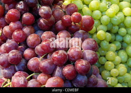 Red and Green Grapes Fruits Closeup Stock Photo