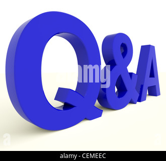 Q And A Blue Letters Showing Questions And Answers Stock Photo