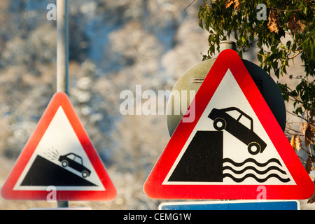 Warning Signs in the Lake District Stock Photo