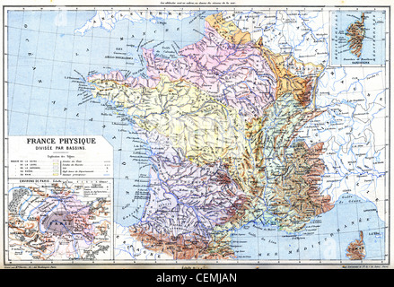 France Partition Map Map of France divided into regions Stock Photo - Alamy