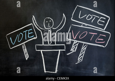 Chalk drawing - Concept of vote Stock Photo