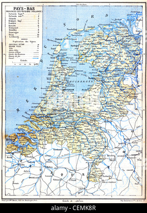 The map of Netherlands with explanation of signs on map. Stock Photo