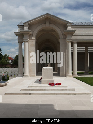 Faubourg-d'Amiens Cemetery in Arras showing the Stone of Remembrance Stock Photo