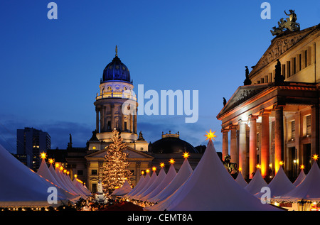 Gendarmenmarkt square, Berlin's most beautiful Christmas market, Schauspielhaus, German Cathedral, Berlin, Germany, Europe Stock Photo