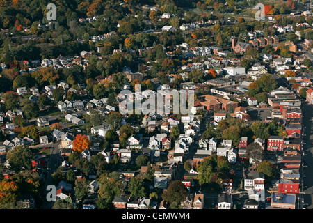 aerial of houses in subdivision Stock Photo