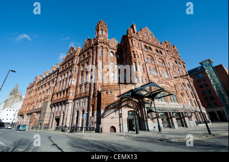 The Midland Hotel in Manchester City Centre on a clear blue sky day. Stock Photo