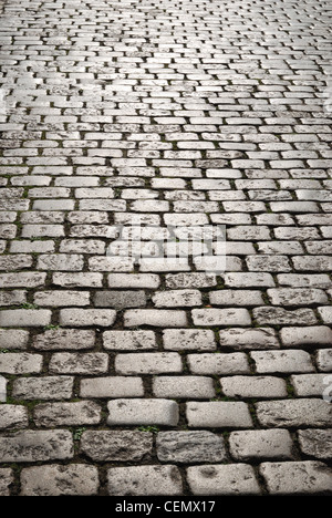 Background of cobblestone pavement. Stock Photo