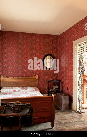 Befroom inside the Astor House Museum, Golden, Colorado. Stock Photo