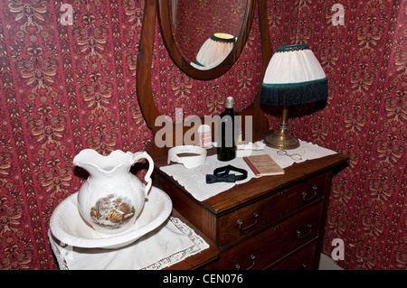 Bedroom inside the Astor House Museum, Golden, Colorado. Stock Photo