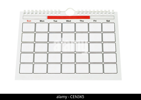 Organizer calendar template paper up close Stock Photo - Alamy