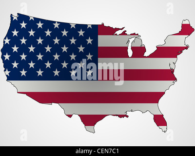 us flag and map abstract, unique vector art illustration Stock Photo