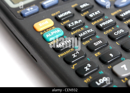 A calculator isolated on white Stock Photo