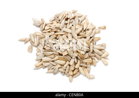 Healthy sun-flower seeds on a white background Stock Photo
