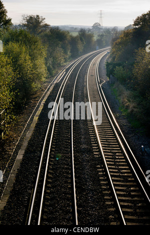 europe, UK, England, Surrey, railway tracks Surrey Stock Photo