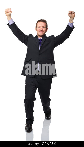 Portrait Of Happy Businessman Isolated On White Background Stock Photo ...