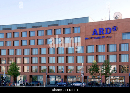 Capital studio of the team of the German broadcasting companies ARD on the Reichstagsufer in Berlin. Stock Photo