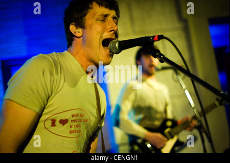 Religious / Psychedelic / Punk Rock band Pterodactyl performs during the second night of Steer Roast 2009. Stock Photo