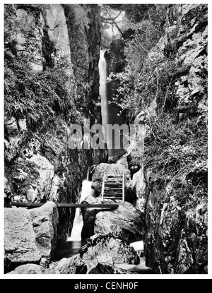 Dungeon Ghyll Force waterfall, Langdale, Lake District, Cumbria Stock ...