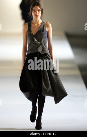 Preen London Ready to Wear Autumn Winter Puff ball skirt and sleeveless wrap blouse Stock Photo