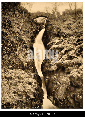 Aira Force waterfall English Lake District Cumbria England UK Aira Beck Stybarrow Dodd Ullswater Lake Poet William Wordsworth Stock Photo