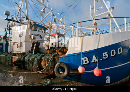 Moored Scottish fishing trawlers in Kirkcudbright Stock Photo