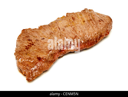 Steak - cooked - on white background Stock Photo