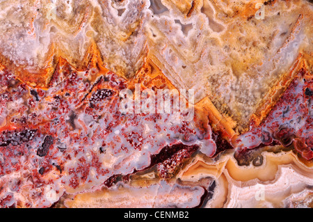 Polished slice of Jasper (opaque, fine-grained form of chalcedony) Stock Photo