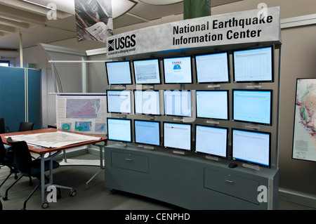 Inside the National Earthquake Information Center, United States Geological Survey (USGS), Golden, Colorado. Stock Photo