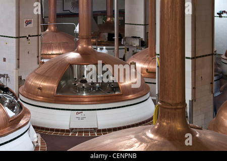 Copper brewing tanks, Coors Brewery, Golden, Colorado. Stock Photo