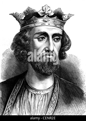Edward I (1239-1307), king of England from 1272. Wood engraving end of XIX th century - London Stock Photo