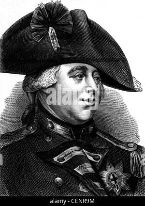 George III (1738-1820) King of Great Britain and Ireland from 1760. Wood engraving end of XIX th century Stock Photo