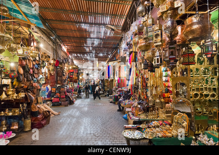 Shops in the souk, Medina, Marrakech, Morocco, North Africa Stock Photo