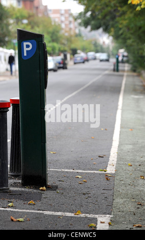 Empty parking bays around Brighton's Preston Park as residents and visitors park for free inside the park Stock Photo