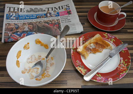 Half eaten breakfast Stock Photo