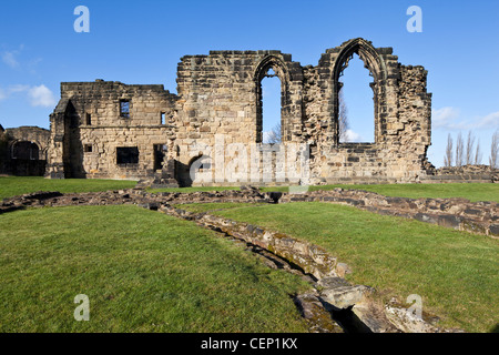 Monk Bretton Priory the ruins of a Cluniac Monastery at Lundwood Monk bretton near Barnsley South Yorkshire UK Stock Photo